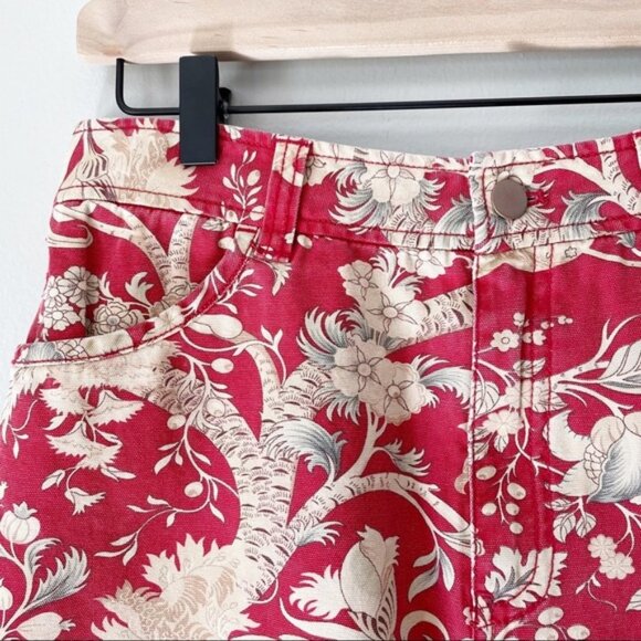 Pendleton Red & Cream Oriental Floral Skirt - Picture 3 of 8